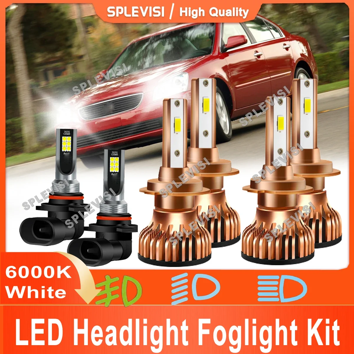 CSP Chips Led Bulbs Car Light Powerful Car Headlights 650W 65000LM For Kia Optime 2003 2004 2005 High Low Beam Foglamp HID White