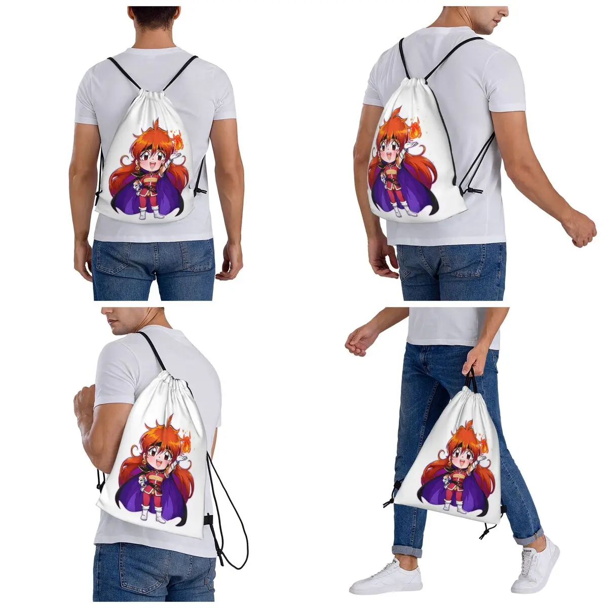 Lina Inverse Dragon Slave Slayers Backpacks Portable Drawstring Bags Sundries Bag Book Bags for Man Woman Students