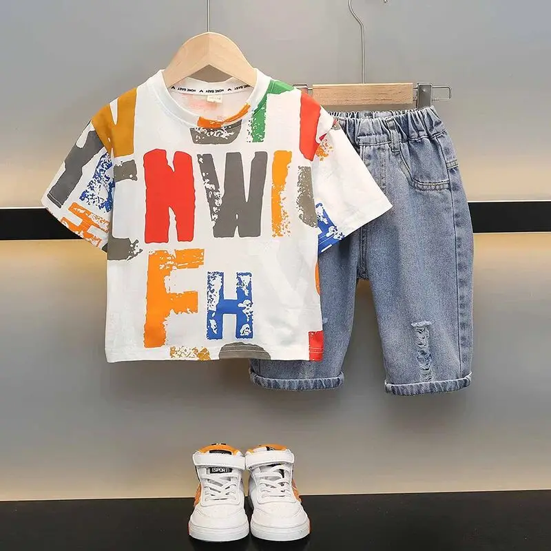 

Children's Summer Fashionable Thin Clothing Set New Style Boys' Clothing Baby Clothes Set Cool And Attractive Kids' Summer Wear