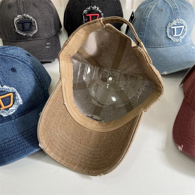 Vintage Denim Baseball Cap Men Women Embroidery Letter Jeans Snapback Hat Casquette Unisex Summer Sports Hip Hop Sun Cap Gorras