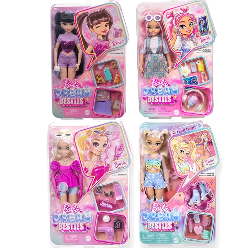 Original Dream Besties Barbie Renee Daisy Jean Malibu Posable muñeca de moda 1/6 vestir niñas juguetes accesorios juego temático