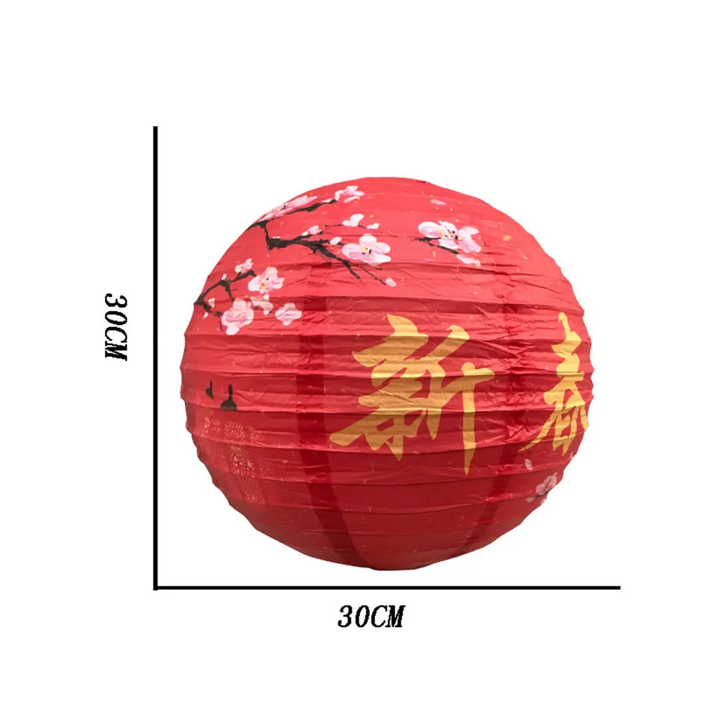 6Pcs Premium Tissue Paper Lanterns with Wire Frame Round Hanging Decor for Chinese New Year Birthday Party Garden Indoor Outdoor