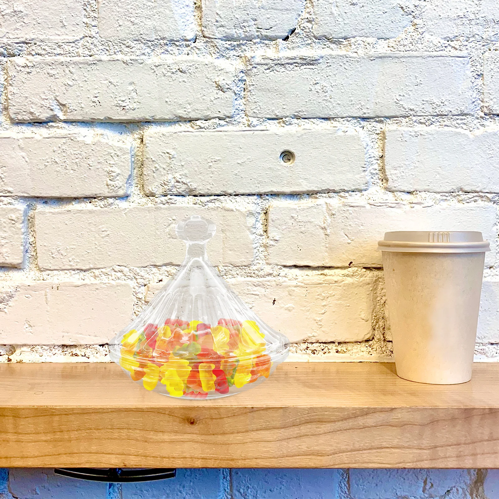 

Elegant Glass Candy Dish Lid Sweets Desserts Snack Box Decor Freshness Versatile Use Special Occasions Easy Clean Transparent