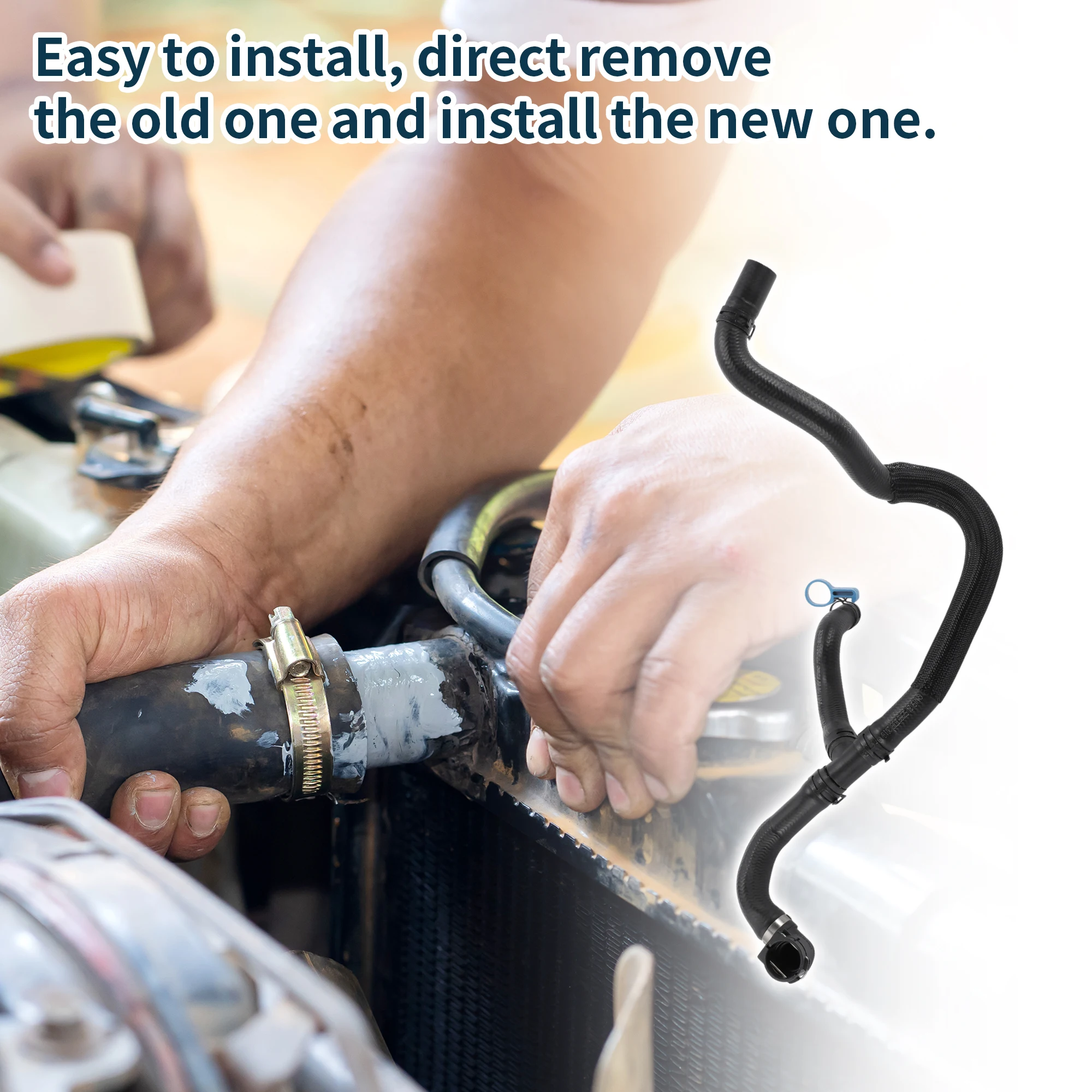 UXCELL ラジエーターホース ヒーターホース No.26203090 ビュイック ベラーノ 2018-2019 用 ラバー冷却ホース ブラック 1 個