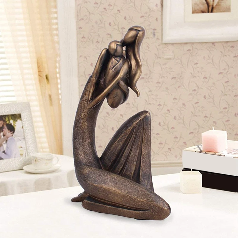 Mother And Child Statue Bronze Mother Love Sculpture Living Room Resin Crafts Suitable For Living Room Bedroom Study