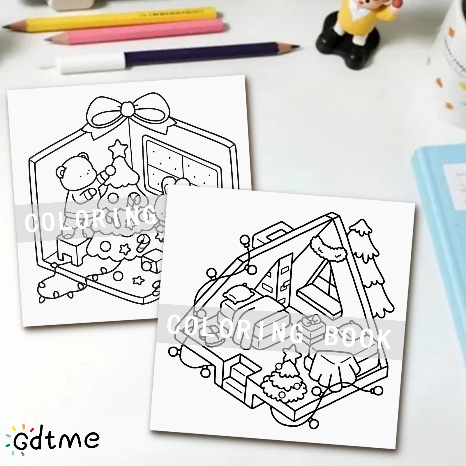 غرفة عيد الميلاد مريح وسهل كتاب التلوين هدية مونتيسوري التعليمية الكتابة على الجدران اللوحة كتاب الرسم ألعاب اللعب هدايا عيد الميلاد