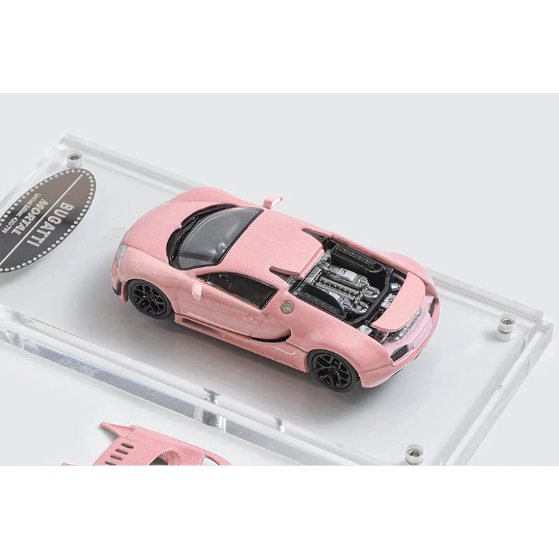 Presale Mortal 1:64 VEYRON Blue Orange Pink Carbon Diecast Diorama Car Model Collection Miniature Toys