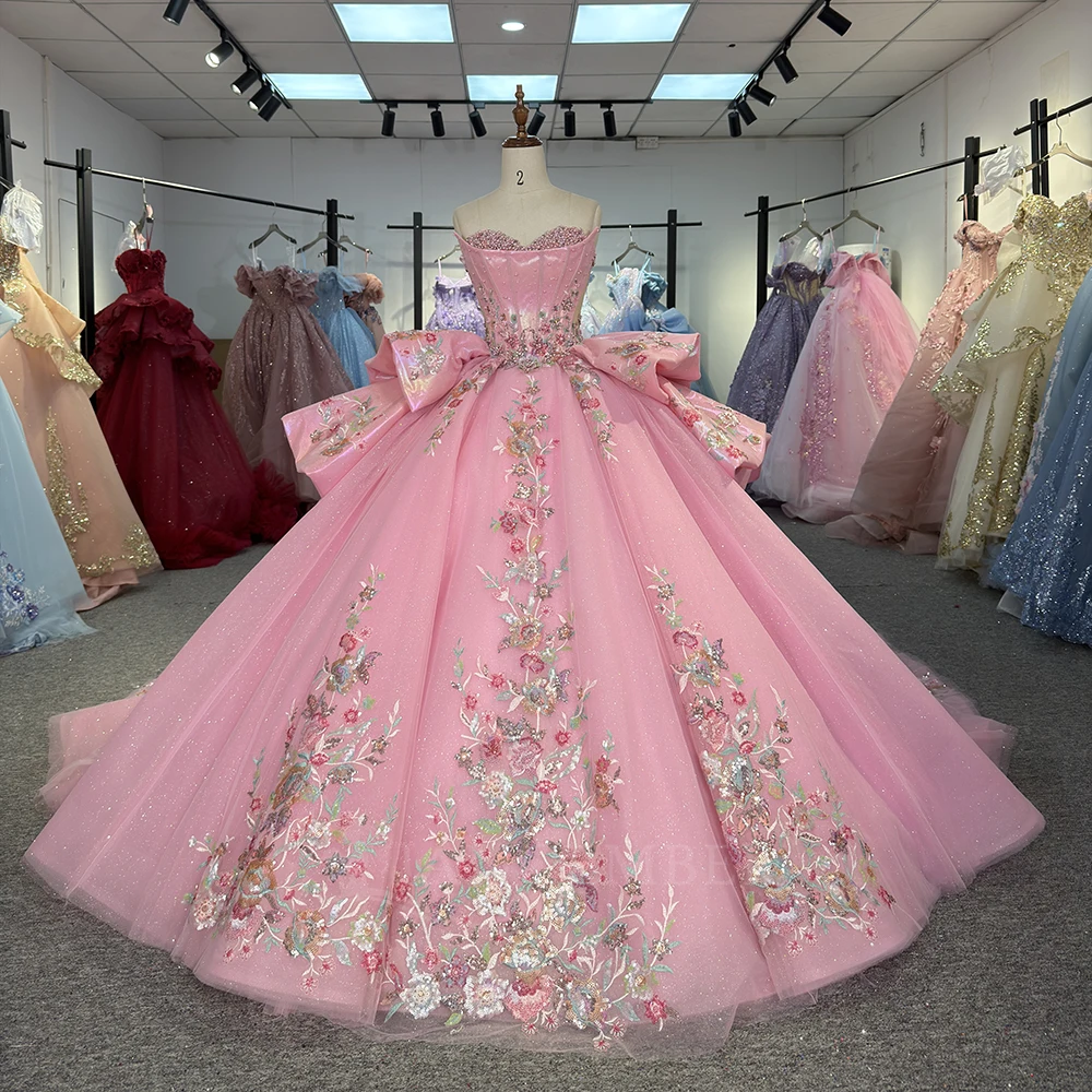 Beading quinceanera vestido 2025 sem alças doce 16 festa de aniversário vestido de baile para menina personalizado vestidos de 15 quinceañera dy6933