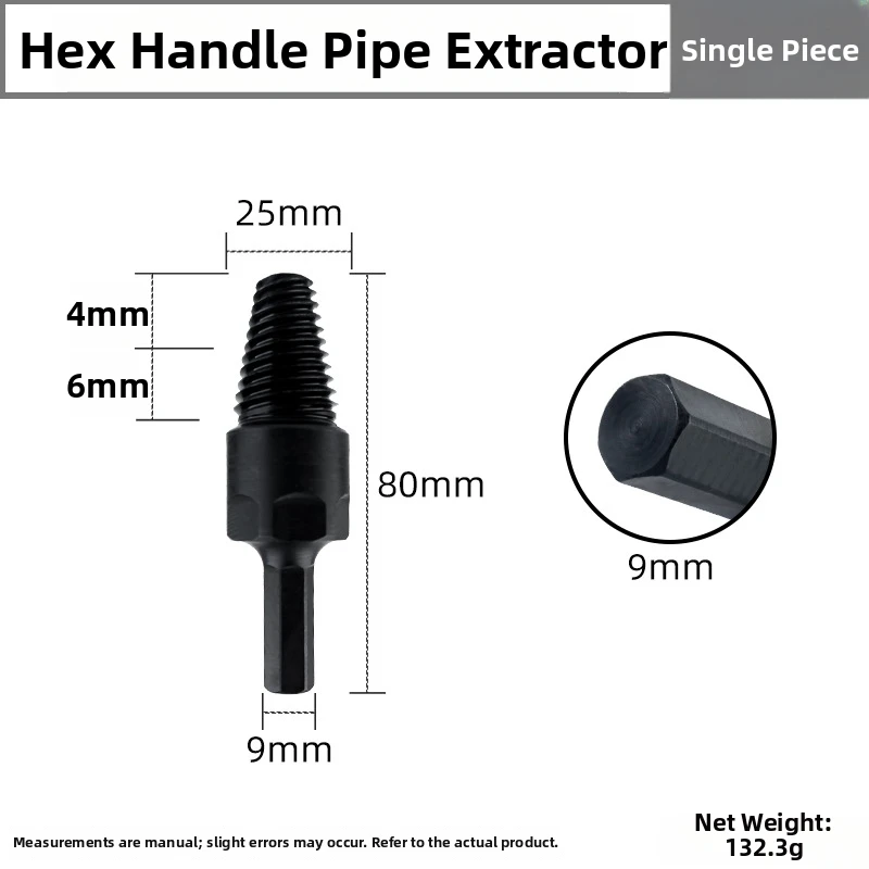 for triple Head Pipe Extraction Tool for Removing Broken Pipes Measuring 1 inch For 4 inch and 6 inch Hex Shank for Drill