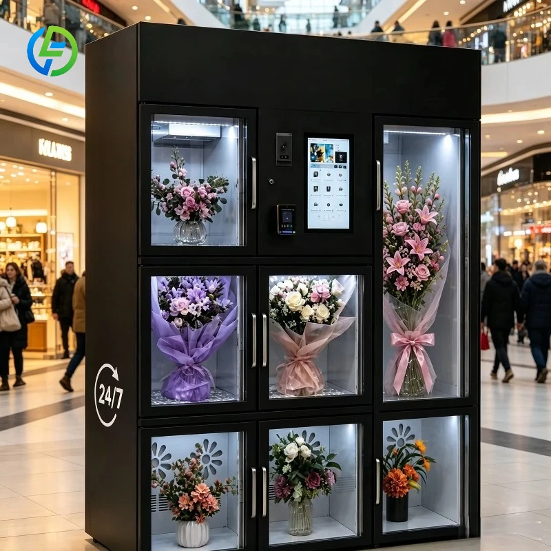 FL Customizable High-end Touch Screen Flower Vending Machine Floral Bouquet Refrigerated Automatic Vending Flower Machine