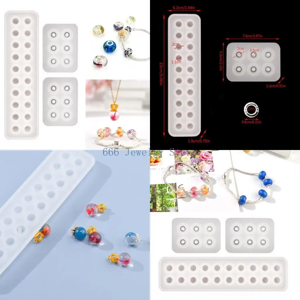 F2TD Flower Cambodia DIY Crystal Epoxy Flat Ball Bracelet Mold Package Package Dried Flower Jewelry Pendant Silicone Mold