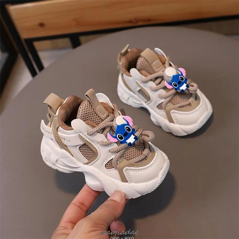 MINISO Disney Stitch Baby Toddler Shoes For Boys Girls Mesh traspirante Little Kids Sneakers Casual scarpe sportive per bambini antiscivolo