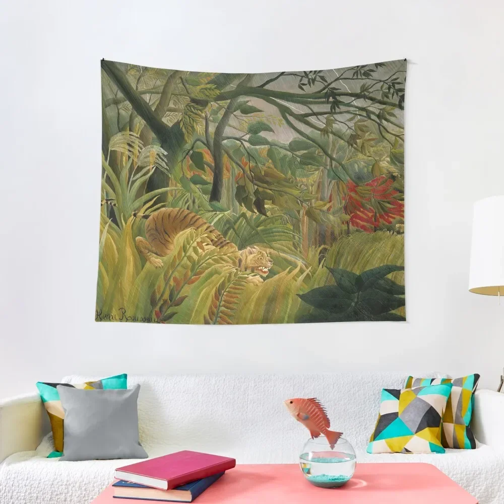 

Tiger in a Tropical Storm (Surprised!) - Henri Rousseau Tapestry Home Decorating For Bedroom Wall Decorations Tapestry