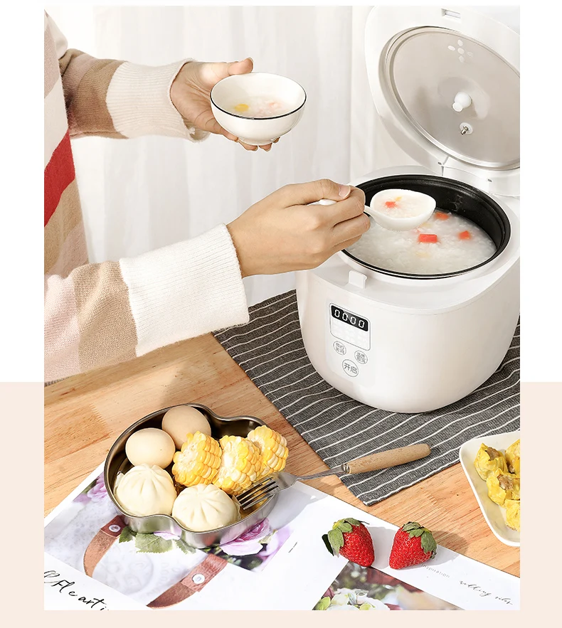 2021 Smart Life Rice Cooker Mini Rice cooker With Timer Digital Display 2L Mini Portable Travel Rice Cooker