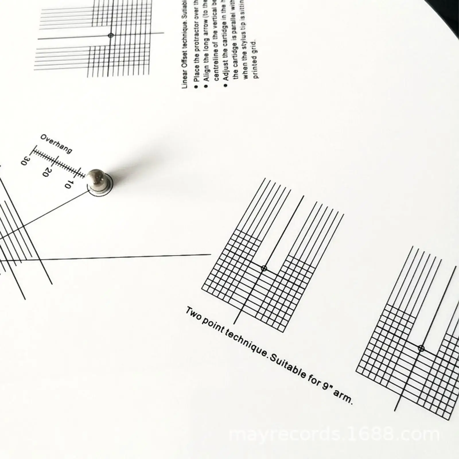 Phono Pickup Calibration Plate Acrylic Nonslip Alignment Mat for Vinyl Turntable Supplies