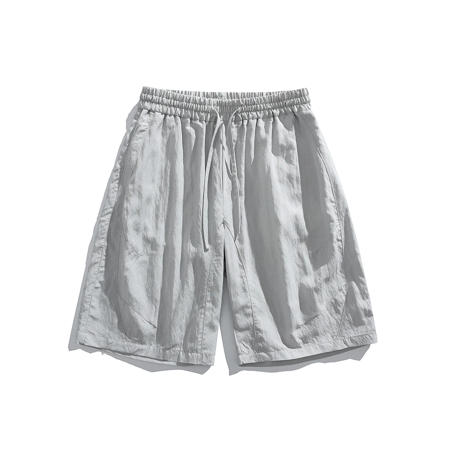 

2026 Summer New Men Casual Shorts Fashion Solid Elastic Waist Drawstring Shorts
