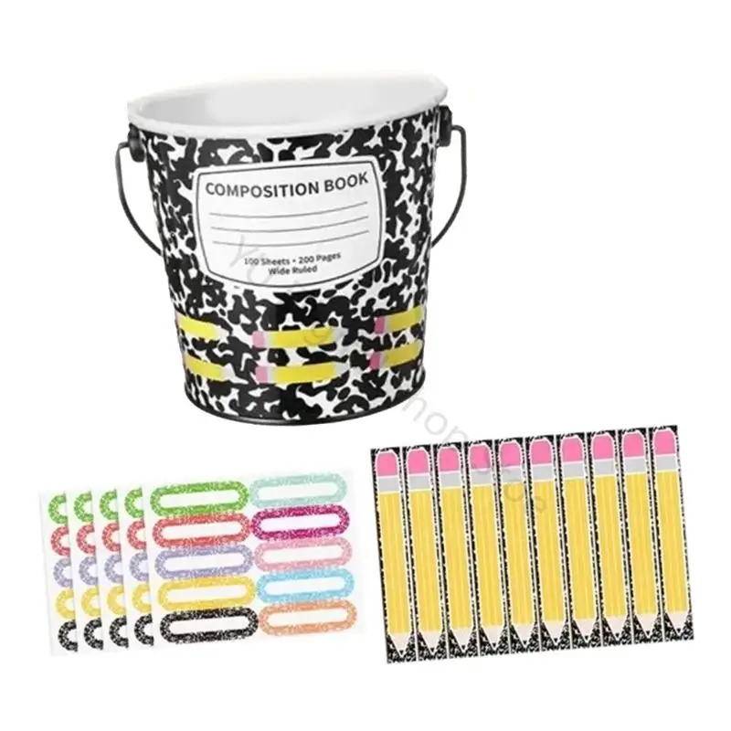 96BA Holz-Namensstick-Set mit Eimer und beschreibbaren Etiketten für den Gebrauch durch Lehrer Klassenzimmer, für Anrufe von – Detail 4