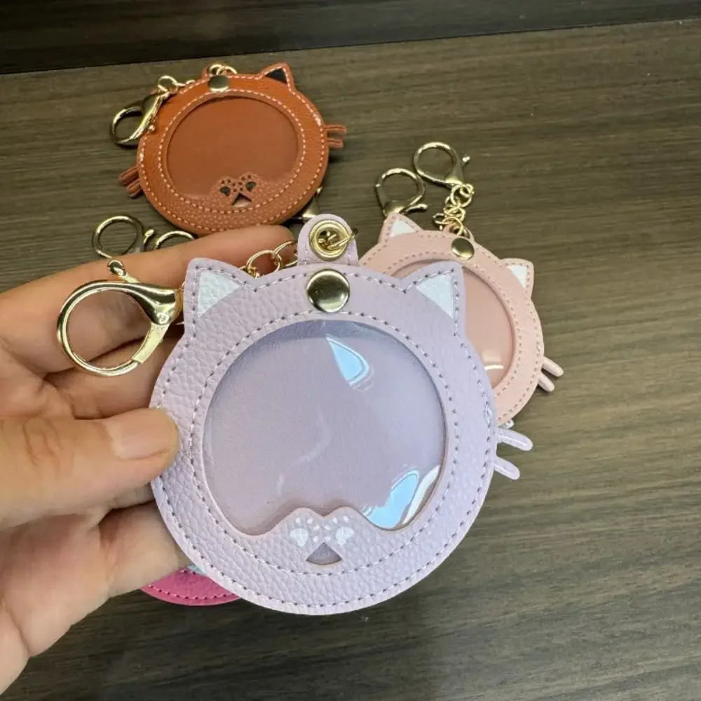 

Мини-чехол для показа бейджей в форме мультяшного кота, защитный брелок для бейджа, прозрачное окно, портативная сумка для хранения значков в стиле аниме