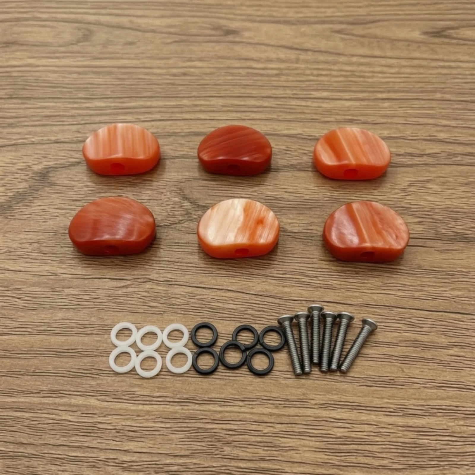 6 Pieces Guitar Tuner Button Caps Easy to Install Guitar Tuner Button Machine Head Cap Glossy for Guitarists