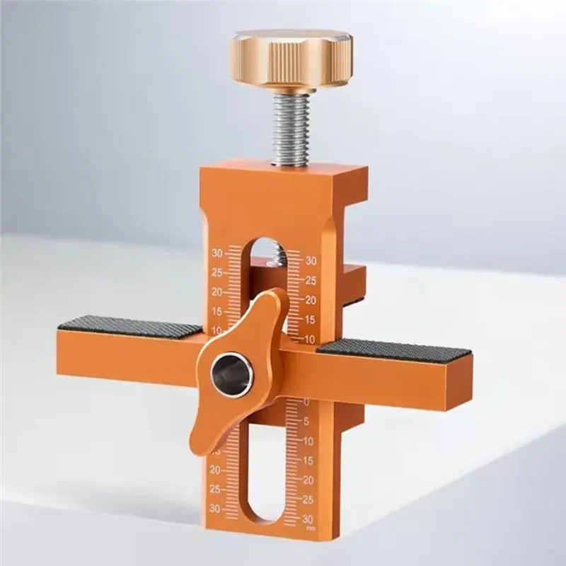 Multifunction Woodworking Cabinet Door Installation Jig,Cabinet Closet Door Quick Positioning Tool, Aluminum Adjustable Clamping