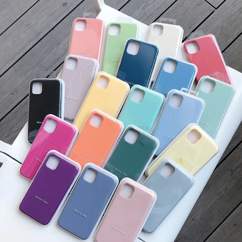 Liquid Silicone Case For iPhone 16 15 14 13 12 mini 11 Pro Max Anti-drop full package mobile phone liquid silicone case