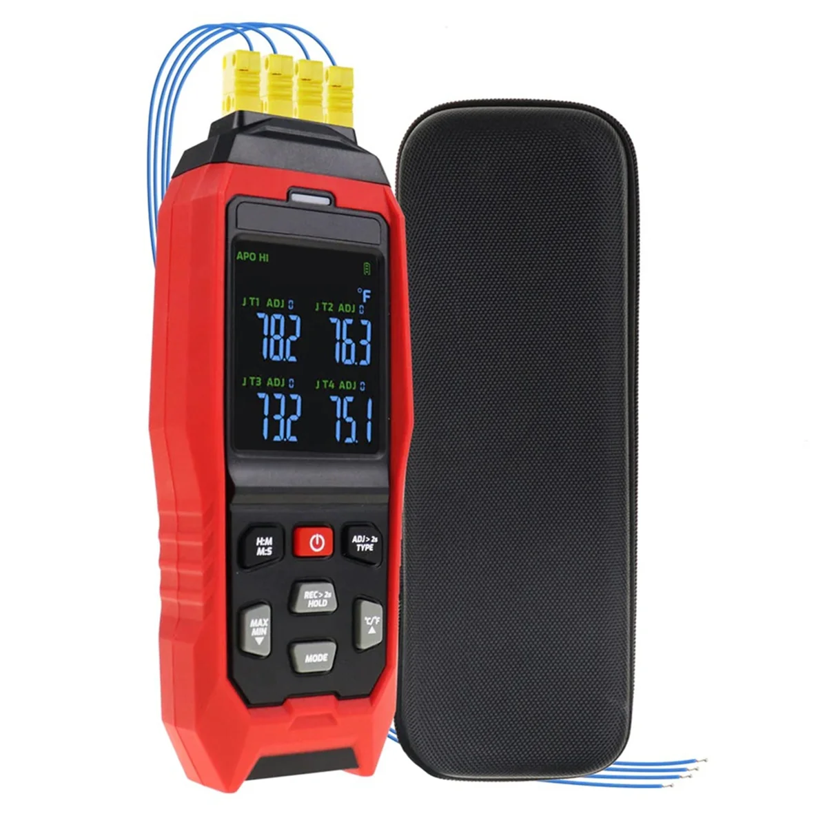 

HHTL 4 Channels Thermocouple Thermometer Data Logger Thermometerc K Type Temperature Logger with Sound & Light Alarm