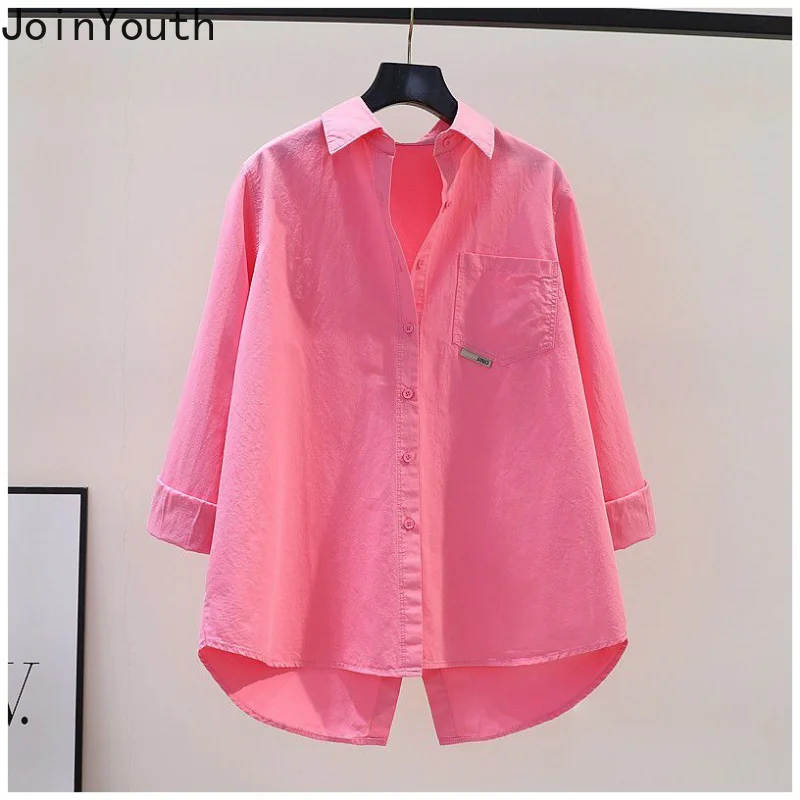 Korean Blouse Women Long Sleeve Loose Split Shirts Fashion Casual Irregular Blouses Oversized Tops 2023 Blusas Mujer De Moda