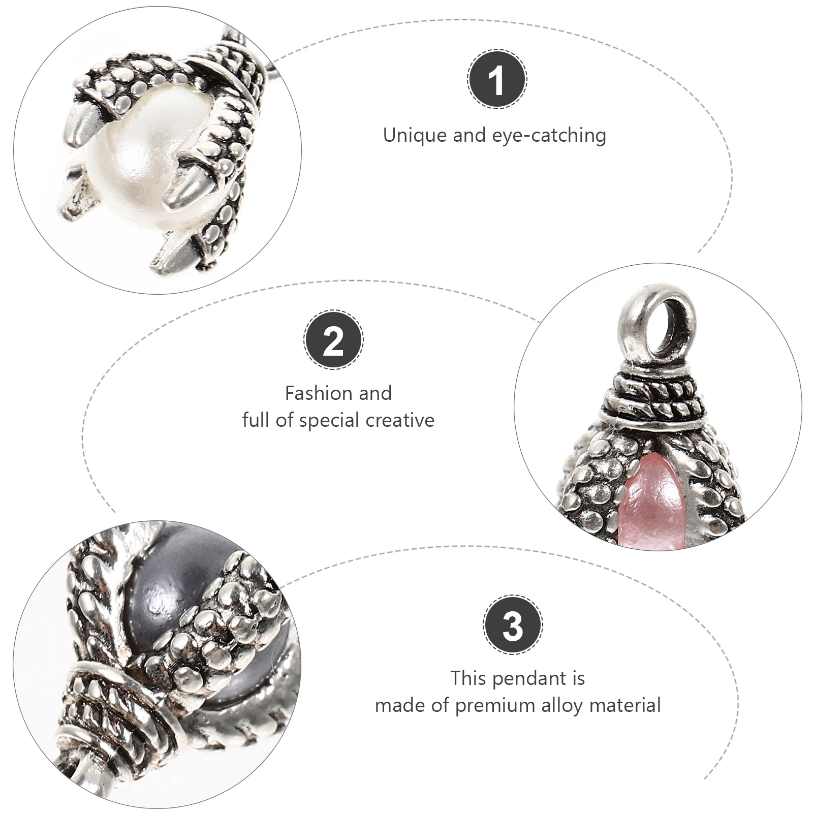 

20pcs Alloy Pendants Pearl Hanging Pendant Jewelry Making Accessories Diy Earring Charms Necklace Pendant Supplies Smooth