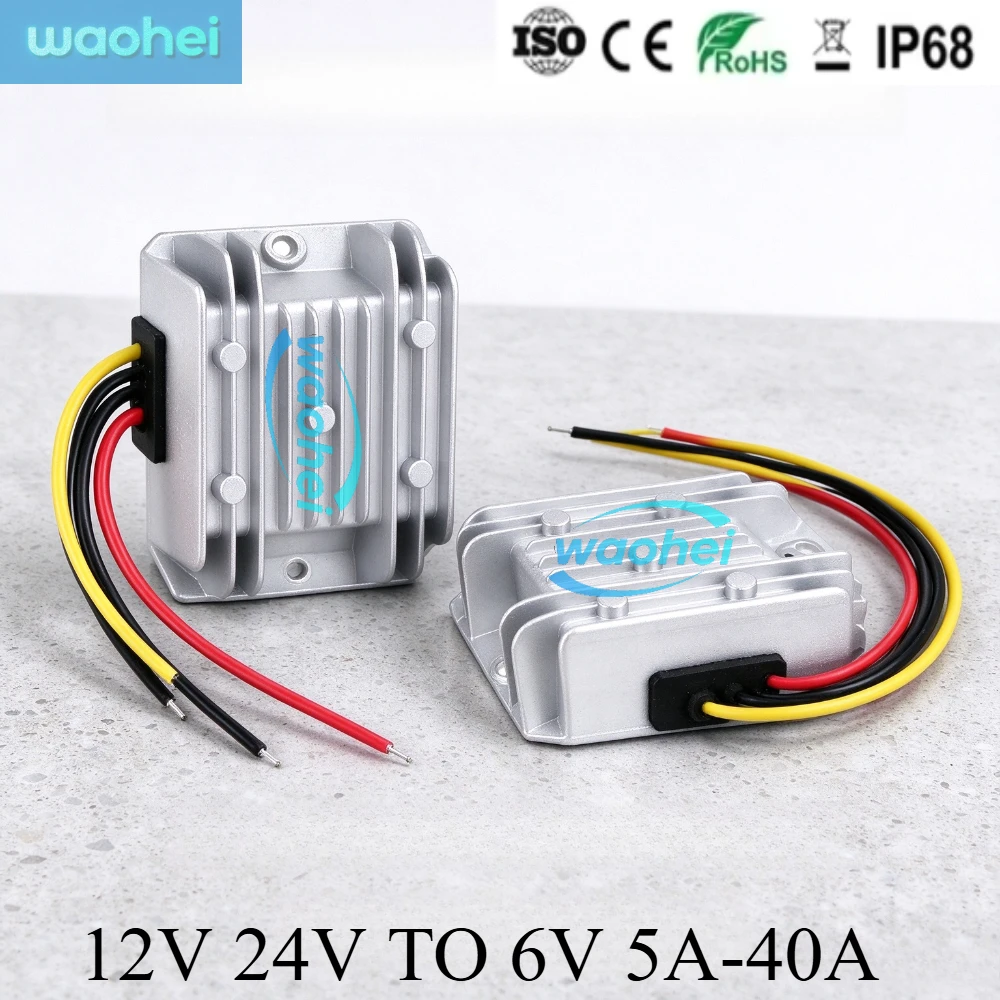 DC-DC Buck Converter 12V 24V to 6V 5A 10A 15A 20A 30A 40A Stabilizer Power Supply 10-36V to 6V Step Down Voltage Regulator Cars