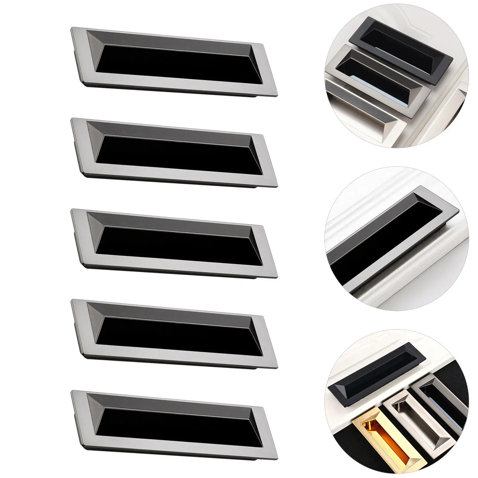 

5 шт. невидимых ручек для шкафов, вставные ручки для выдвижных ящиков, прочные, для замены и ремонта гардеробов и шкафов