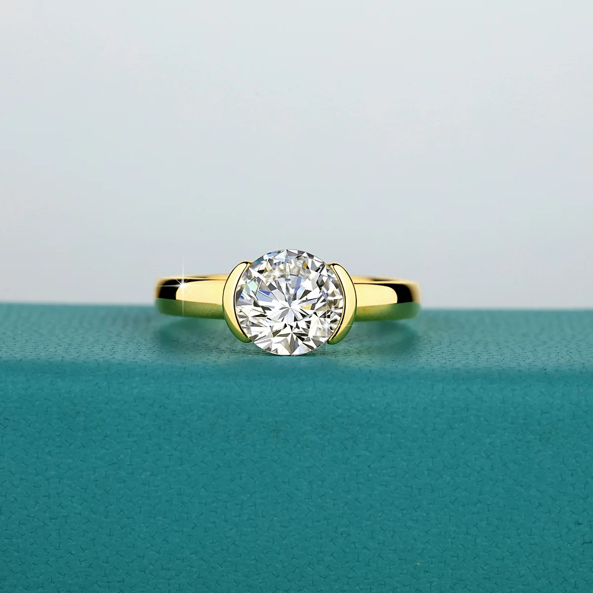 14K Gold Moissanite Diamond Ring 2ct Flower Bud Bezel Setting Au585 Original Luxury Wedding Engagement Gifts Jewelry Certified
