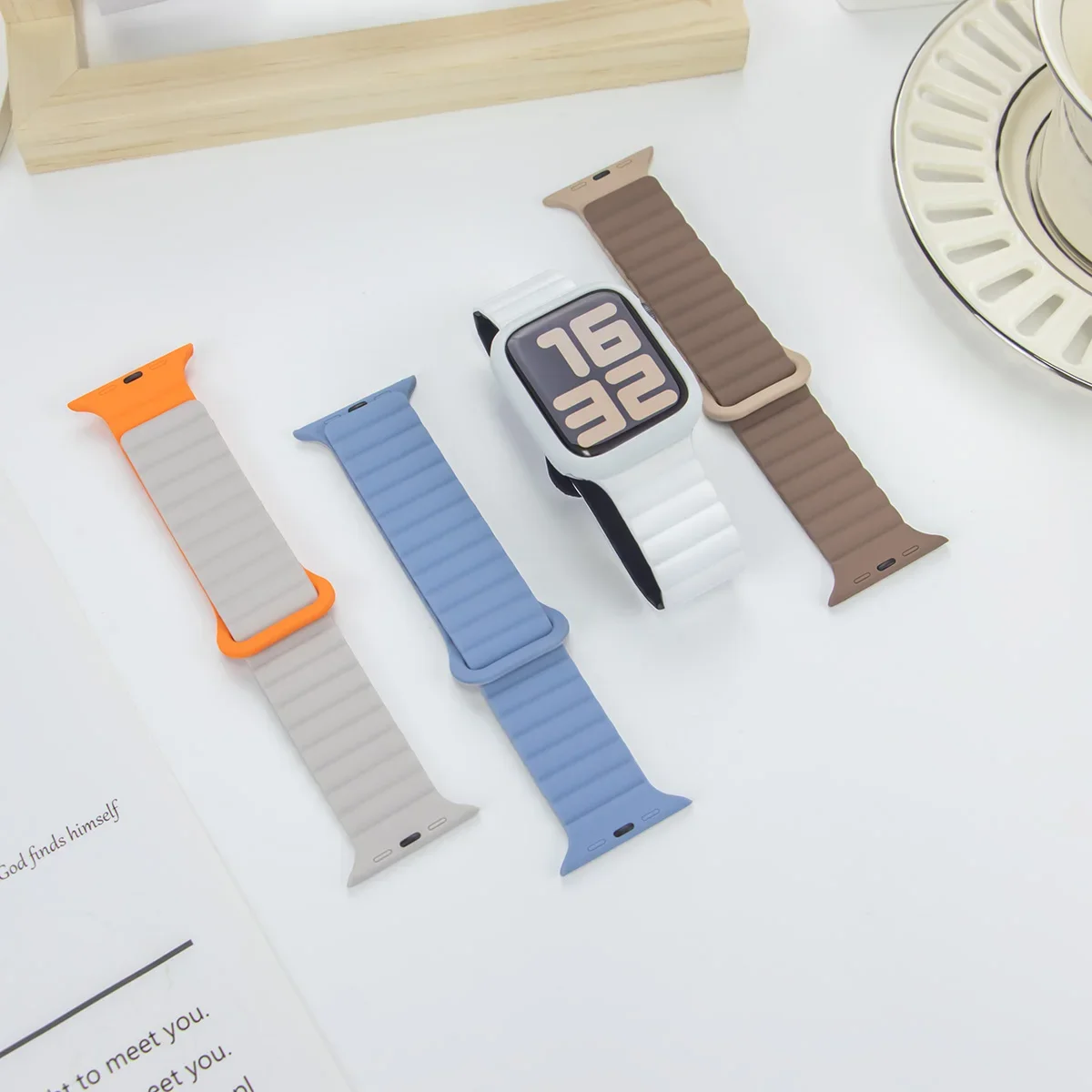 

Корейский милый силиконовый ремешок + чехол для Apple Watch Band 44 мм 45 мм 49 мм 42 мм 40/38 мм 41 мм Женский браслет для iWatch 9 7 8 6 5 4 SE