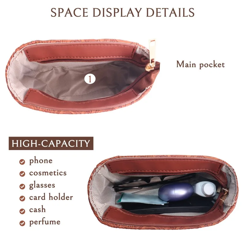 Tas Selempang Wanita Kulit Model Lipat Klasik Bentuk Kotak Kecil Motif Bunga Fashion 2025, Tas Multifungsi untuk Kerja