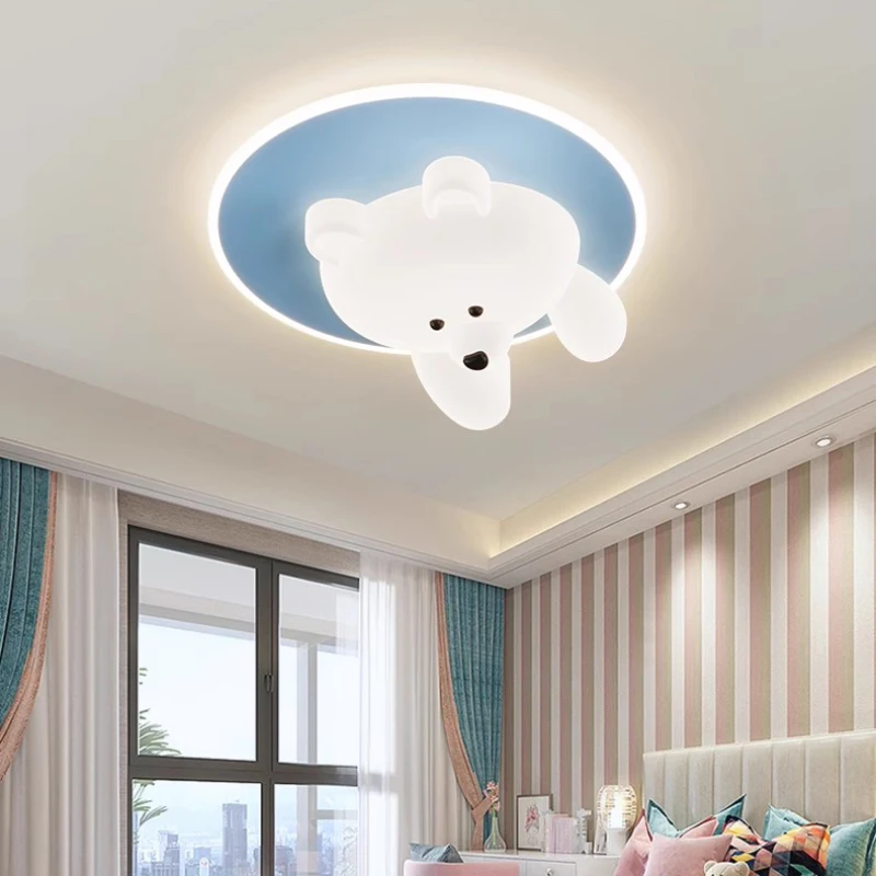 Lovely Cloud Bear Ceiling Lights LED Children\'s Room Light Simple Creative Little Girl Boy Bedroom Decor Baby Room Ceiling Lamps