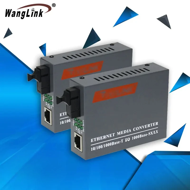 Gigabit Ethernet Media Converter, 1 Optical Port, 1 Electrical Port, Fiber Converter, SC 20km, Optical Transceiver, 1 Pair,1.25G