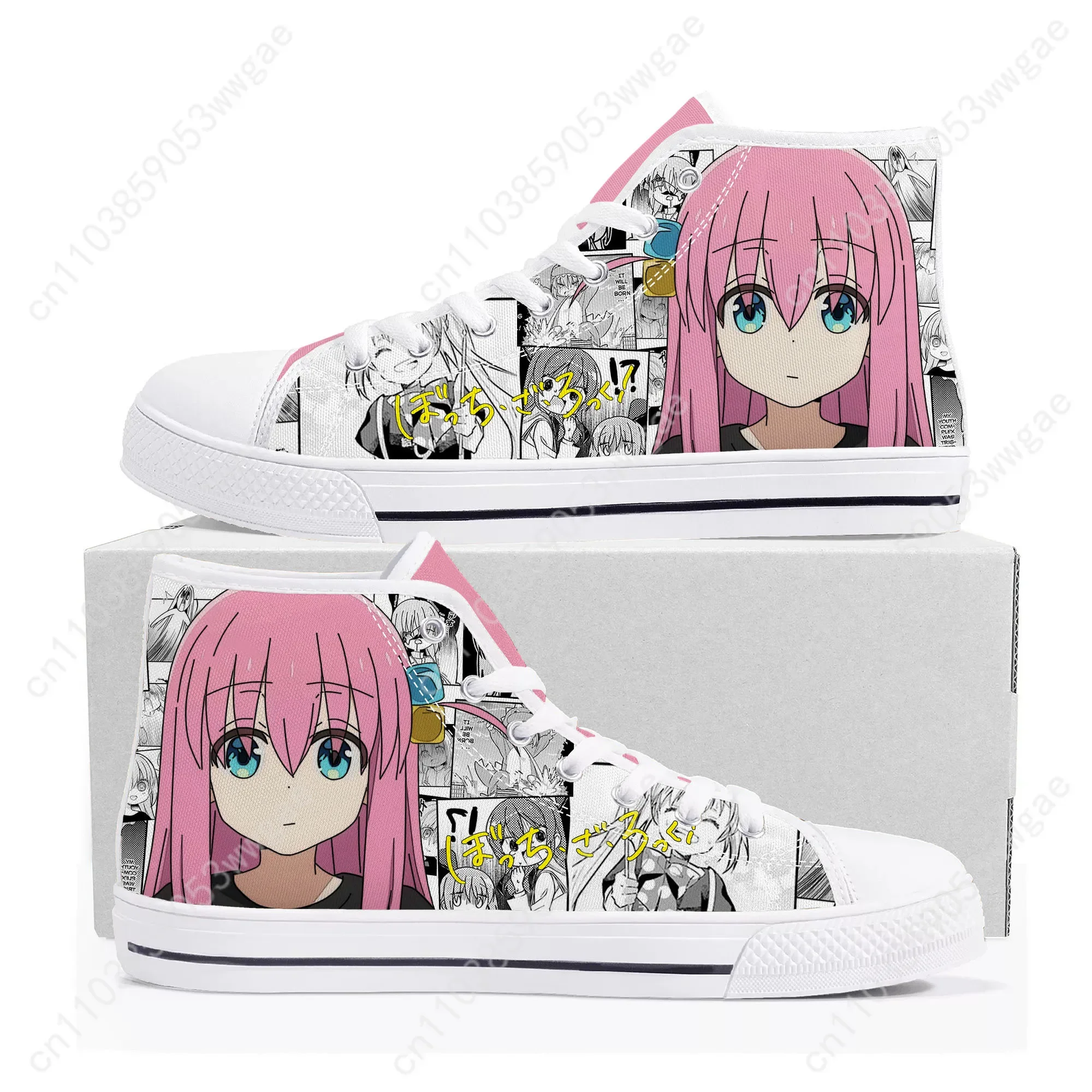 Bocchi the Rock High Top Sneaker Man Women Teenager High Quality Canvas Sneaker Comfortable Casual Couple Shoes Customized Shoes