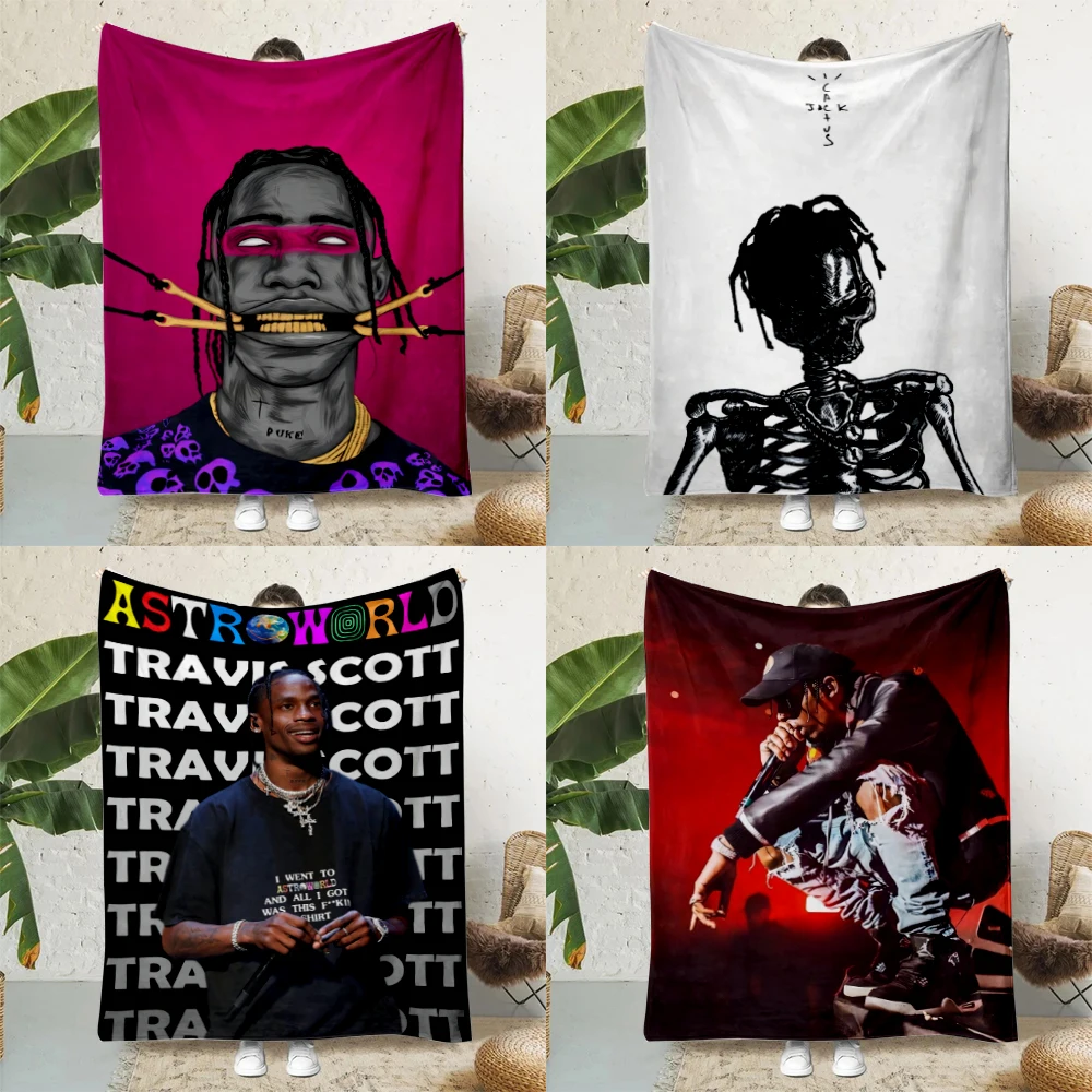 

Rapper Travis Scott Cactus Jack Printed Blanket Picnic Blankets Warm Blanket Soft and Comfortable Home Travel Birthday Gift