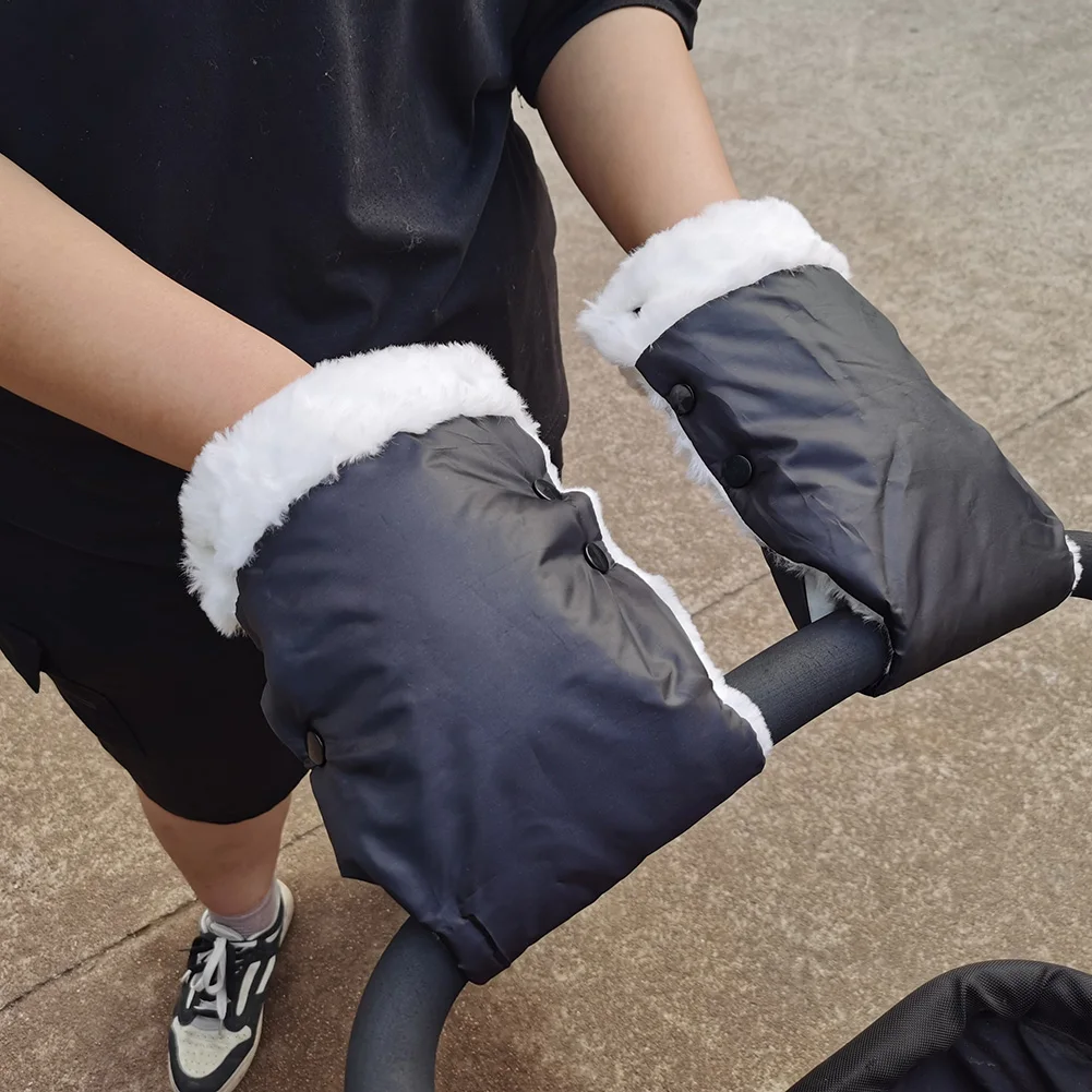 

1 пара утепленных водонепроницаемых ветрозащитных перчаток-митенок для детской коляски, для зимних прогулок