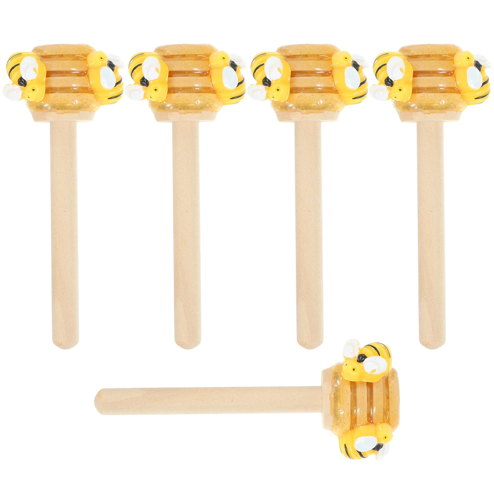 5 Pcs Dining Table Bee Decorative Sticks Tiered Tray Kitchen Display Rack Coasters Honey Dipper Abs Glue Stirrer