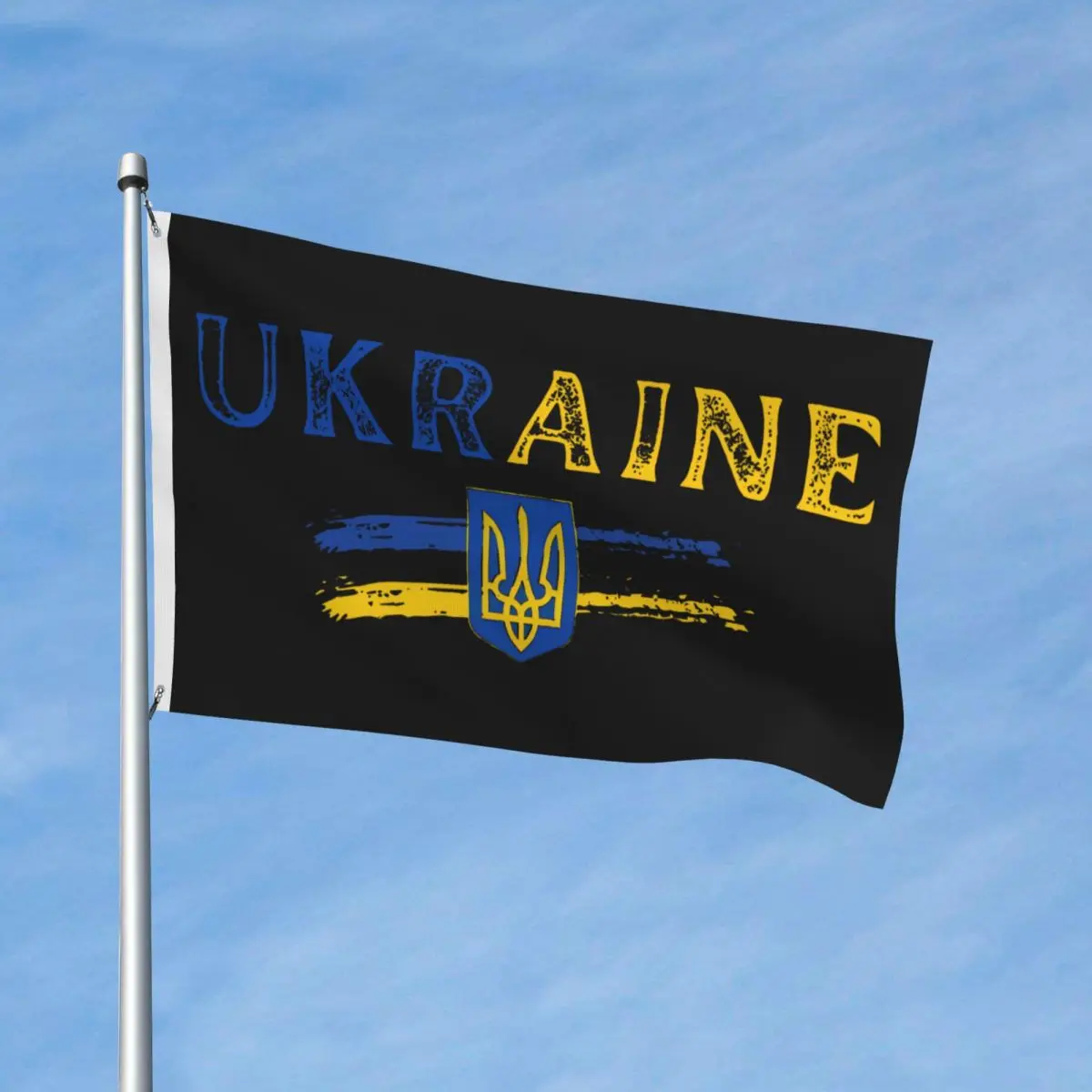 3x5 ft Vintage Ukraine Trident Flag Brush Print Flag For Festival Home Decoration Hanging Pattern Flags Banner