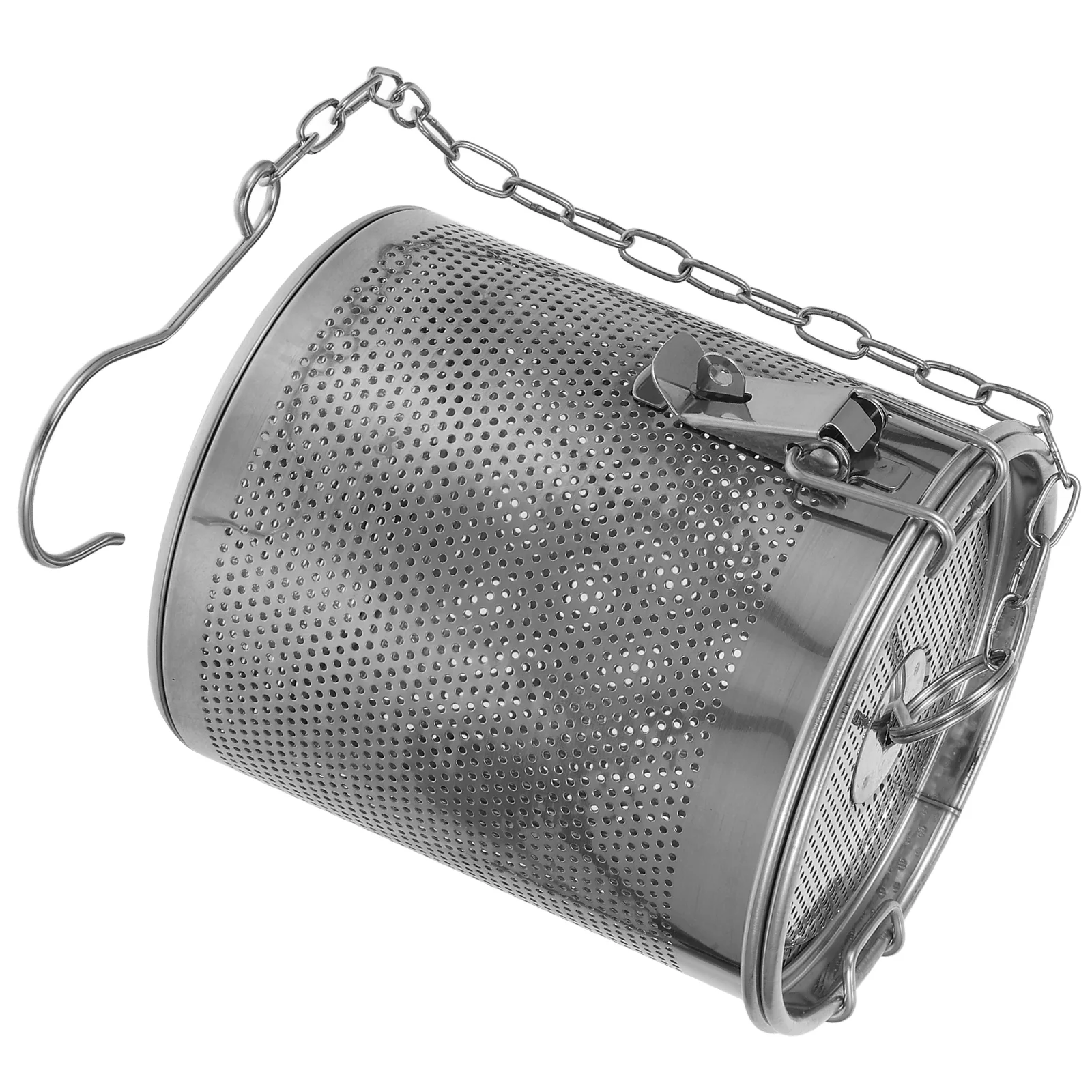 1pc Stainless Steel Seasoning Soup Brine Basket Seasoning Bag Gravy Soup Taste Spice Bag Box (13x14 Silver)