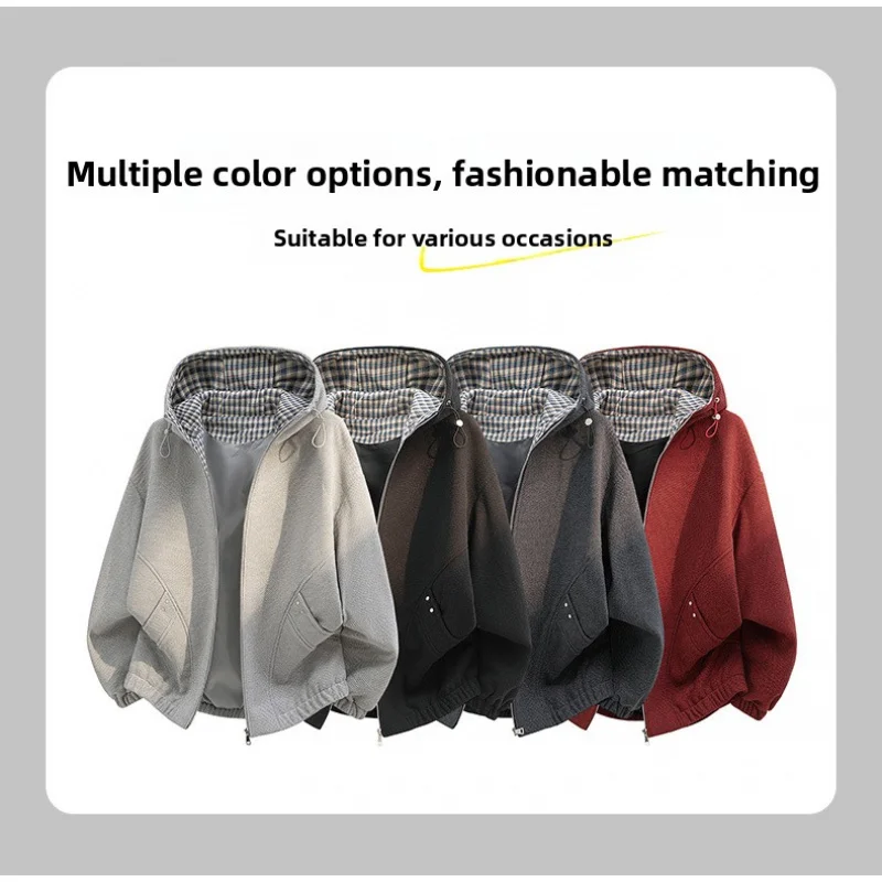 QICHE Water‑Repellent Men Striped Outerwear Stand Collar Loose‑Fit Outdoor Commuter Casual Jacket Summer