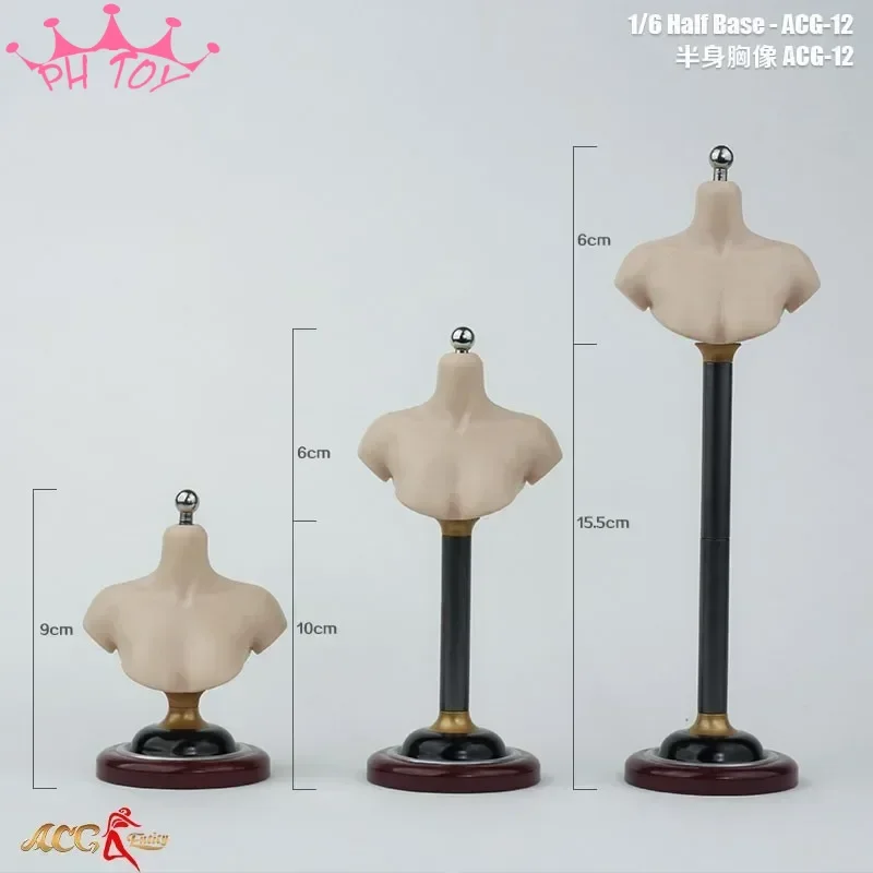 ACGTOYS 1/6 Scale Male Female Bust with Bracket Half Body Bust Stand Base Model for 12inch Soldier Action Figure Head Sculpt