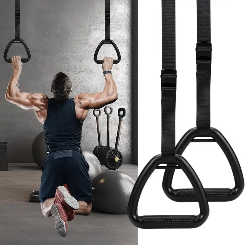 Gymnastic Rings Pull up Handle Rings with Adjustable Straps pull-ups for Adult Home Workouts Strength Training Fitness Equipment