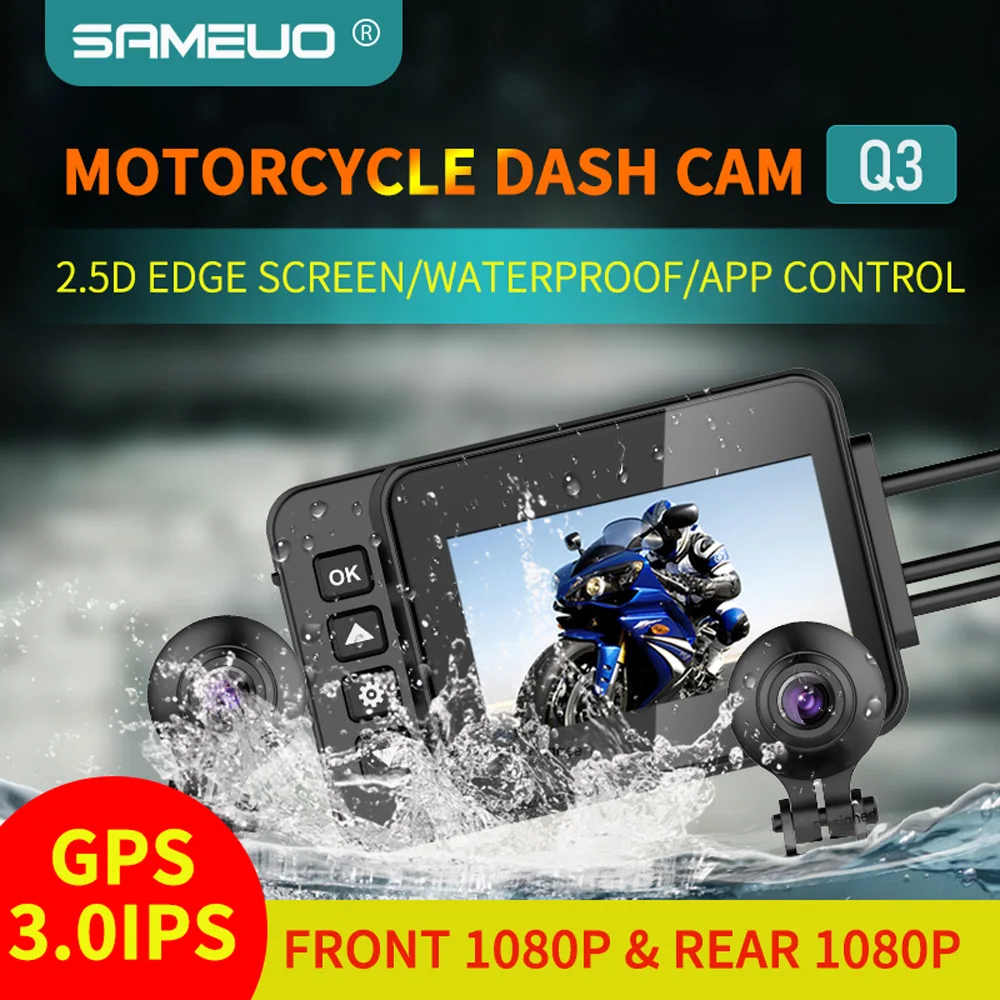 

SAMEUO Q3 Motorcycle camera 4K Video recorder dash cam Moto Action camera dvr bike drive recorder motorcycle room Waterproof WIF