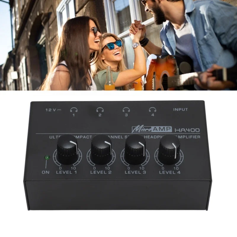 Amplificatore per cuffie Professionale a basso rumore Mini amplificatore per cuffie stereo a 4 canali ad alta potenza per palco da studio 100-240 V US