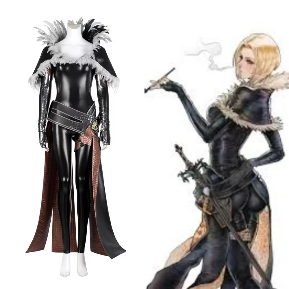 

Костюм для косплея Бенедикты Харман из игры FF16, черный комбинезон с аксессуарами, полный комплект, наряды для Хэллоуина и карнавальных вечеринок