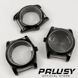 36MM/40MM NH35 Black Fluted Curved Watch Case Sapphire Glass For NH34 NH35 NH36 PT5000 ETA 2824 Miyota 8215  Movement