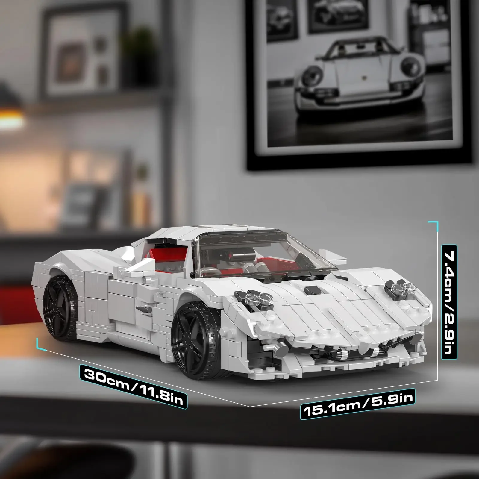 Mould King 10196 Kit de blocs de construction de voiture de sport classique (1423 pièces) - Modèle à l'échelle exotique STEM Cadeau pour constructeurs et collectionneurs adultes