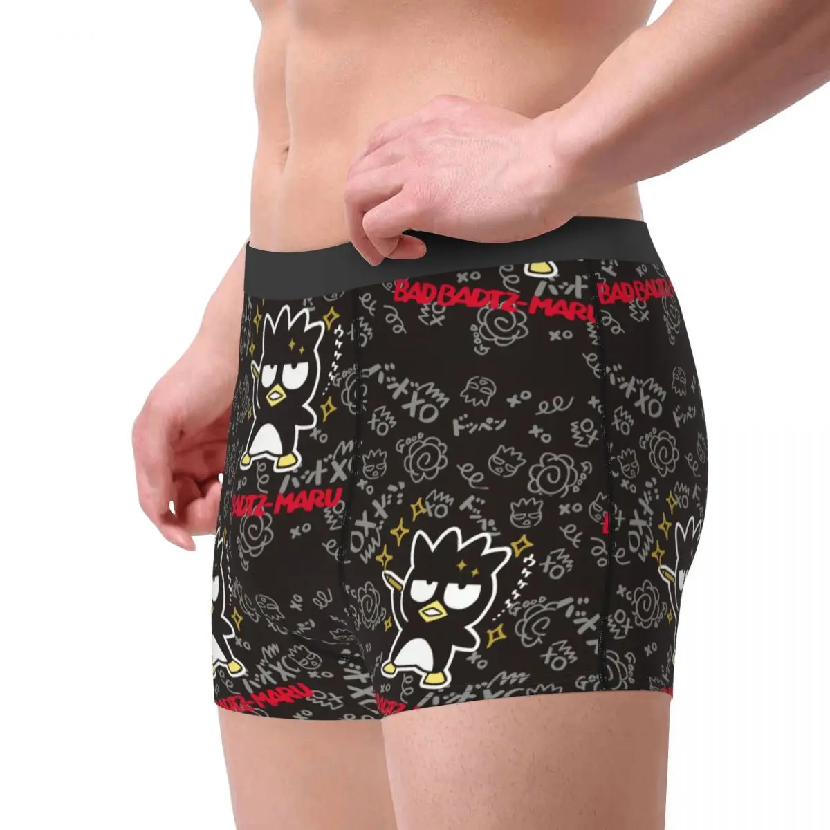 Custom Male Novelty BAD Badtz-Maru Sanrio Cartoon XO Child Underwear Boxer Briefs Stretch Shorts Panties Underpants